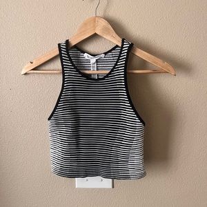 BCBG Striped Crop Top